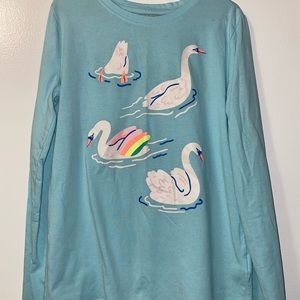 Girls’ Long Sleeve Light Blue Graphic Shirt